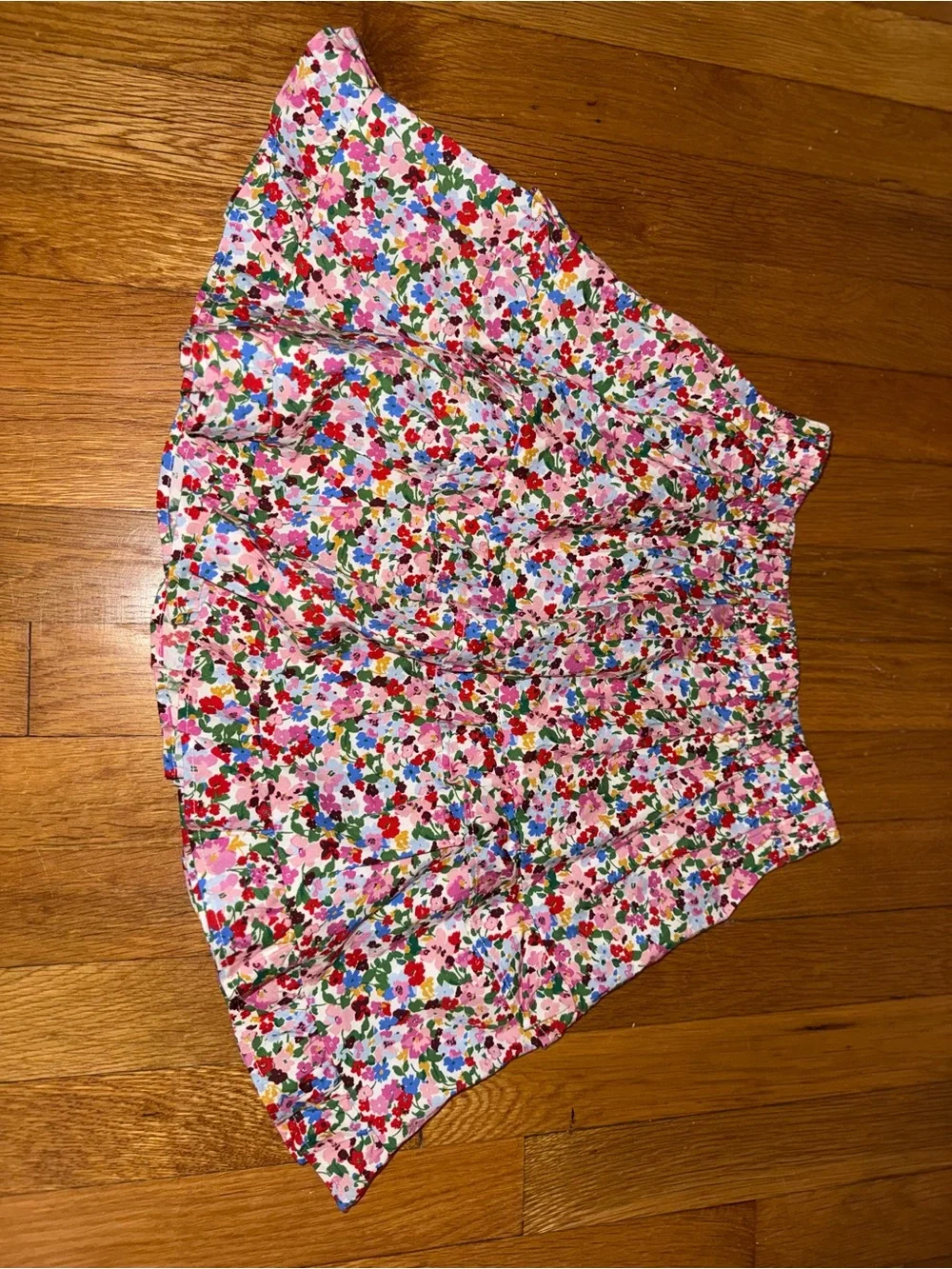 Crewcuts Pink Red Green Blue Yellow Floral Pleated Skirt. SIZE 10